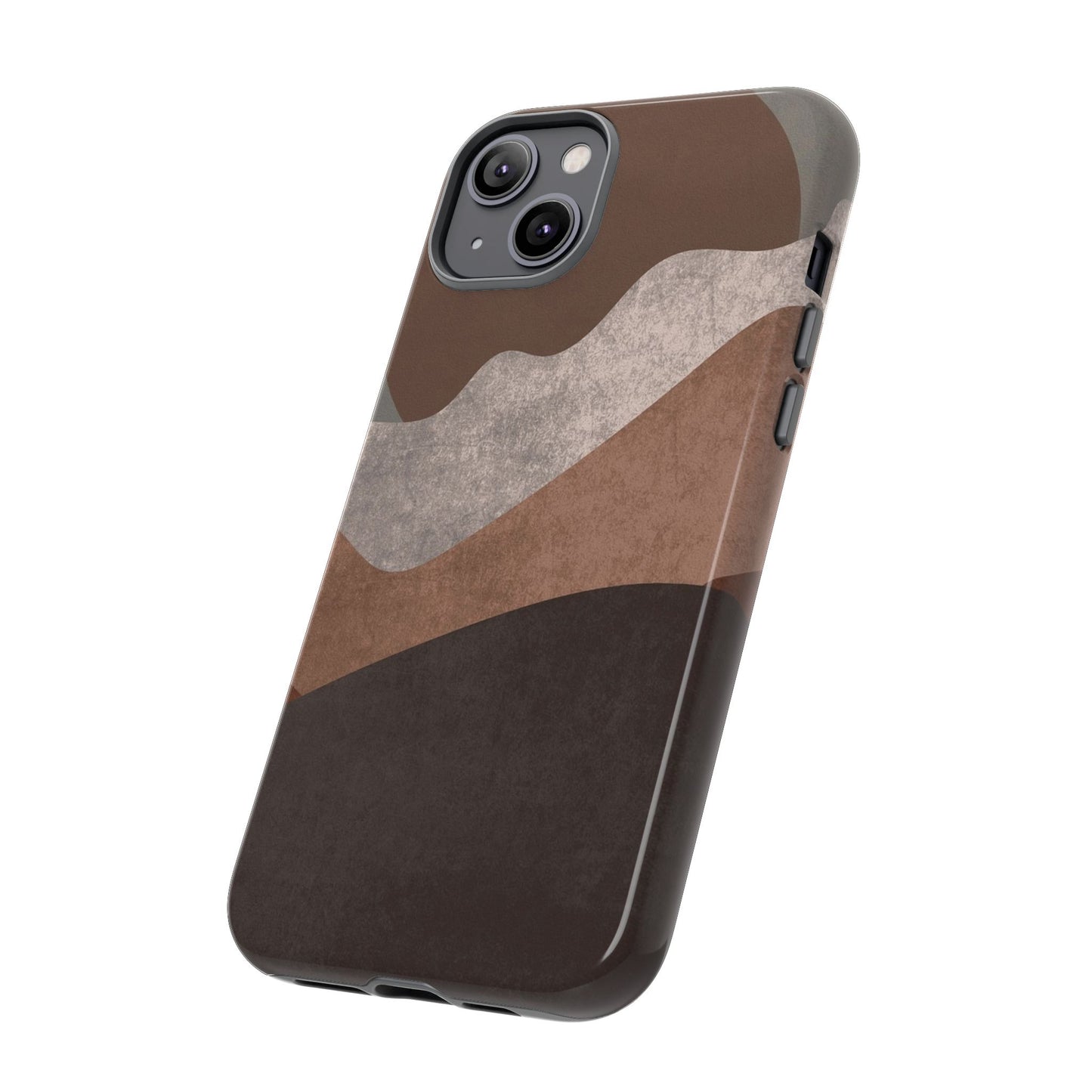 Abstract Earthtone Phone Case — Brown Layered Rugged Tough Case