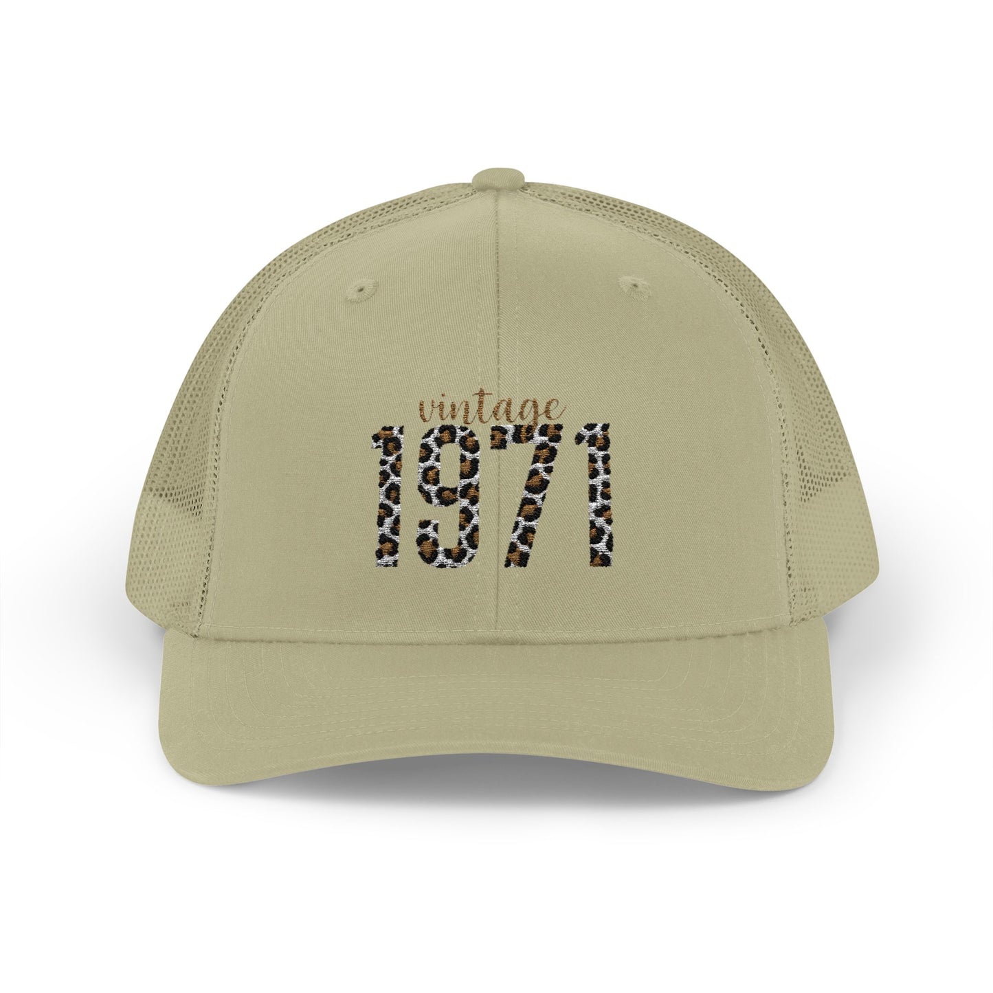 1971 Leopard Print Snapback Trucker Cap — Vintage Born in 1971 Birthday Gift