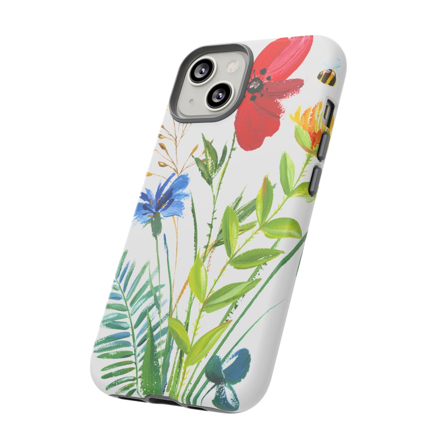 Floral Watercolor Tough Phone Case — Wildflower Bouquet Protective Cover
