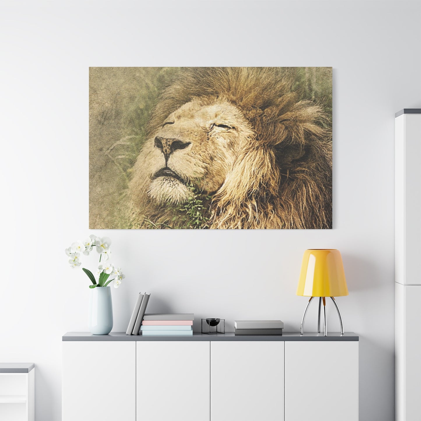 Lion Portrait Matte Canvas Print — Stretched 1.25" Wall Art