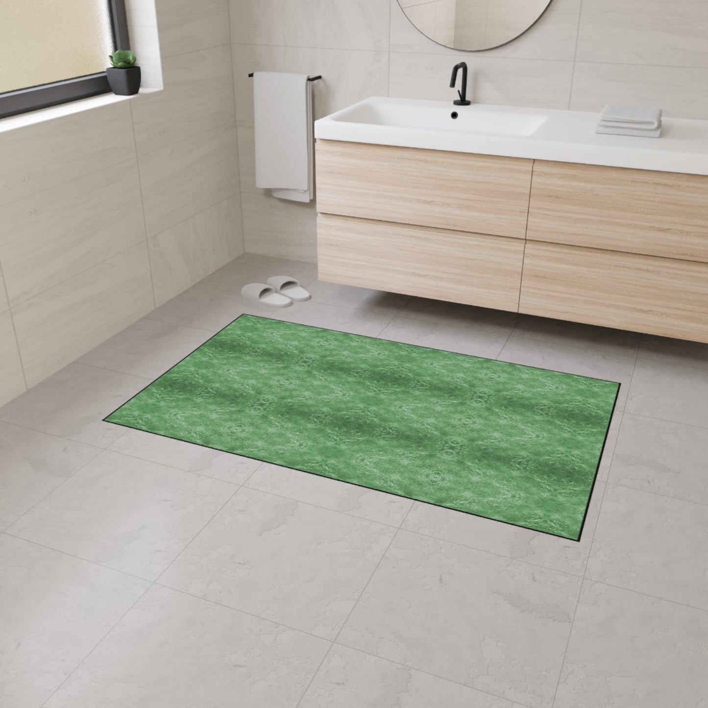 Green Textured Heavy-Duty Floor Mat — Durable Indoor/Outdoor Entry Rug