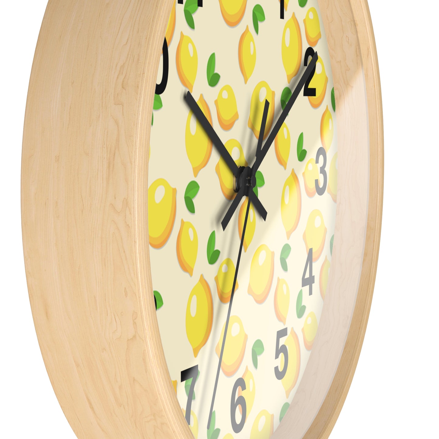 Lemon Pattern Wall Clock – Bright Citrus Kitchen Clock
