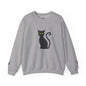 Black Cat Crewneck Sweatshirt — Cute Witchy Halloween Cat Pullover