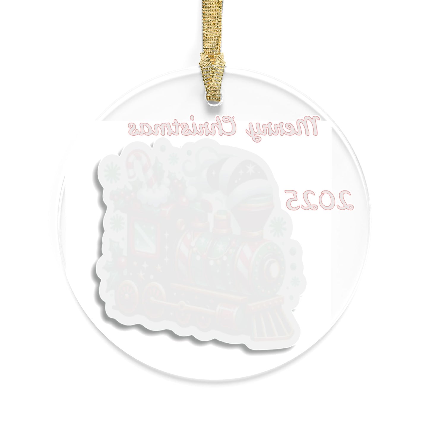 Christmas Train Acrylic Ornament — “Merry Christmas” Holiday Tree Decoration