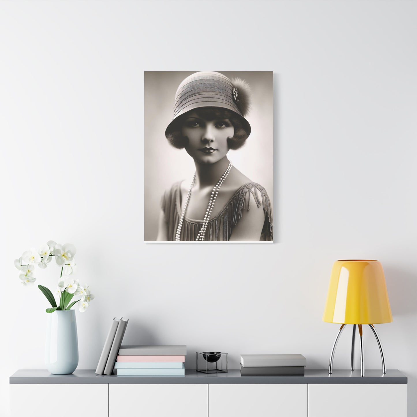 Vintage 1920s Flapper Portrait Canvas