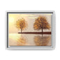 Framed Matte Canvas Wall Art — Golden Autumn Trees Reflection