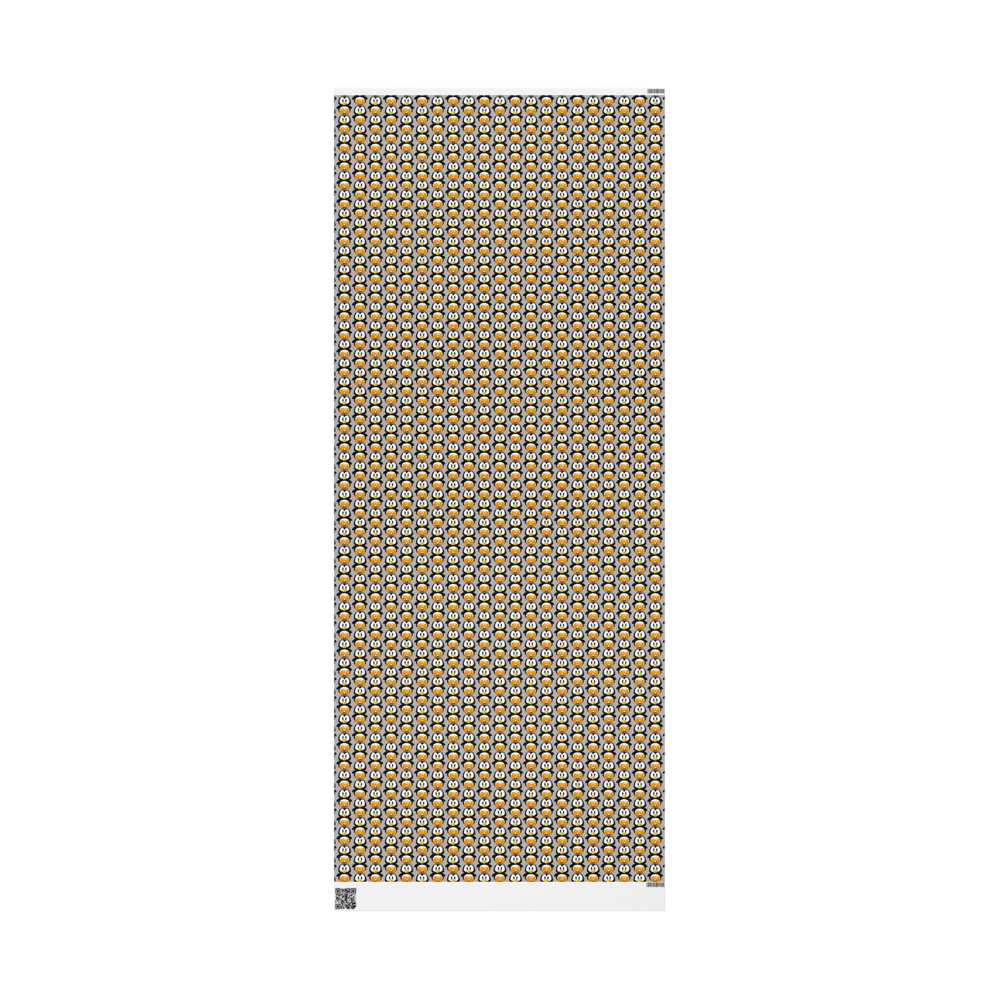 Wrapping Paper — Retro Floral Black & Orange Pattern Roll