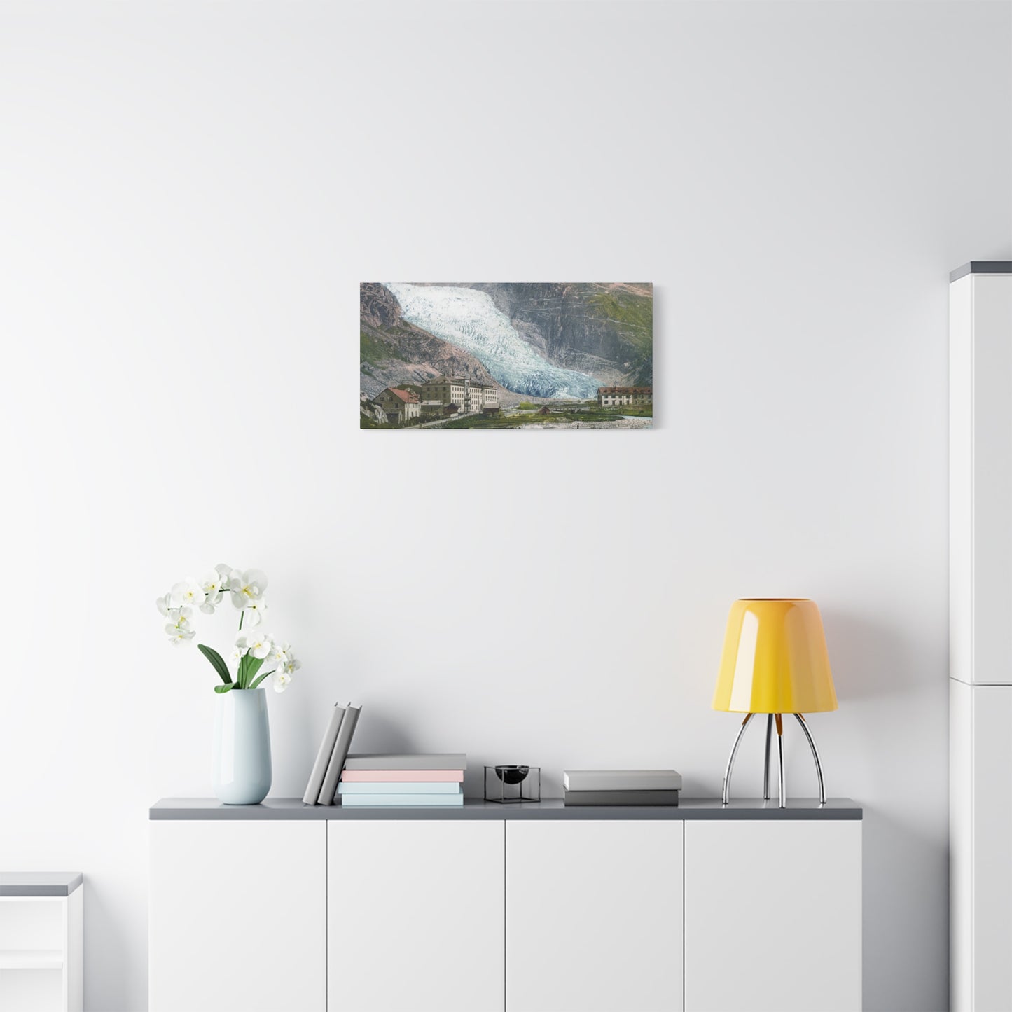 Glacier Village Matte Canvas Print