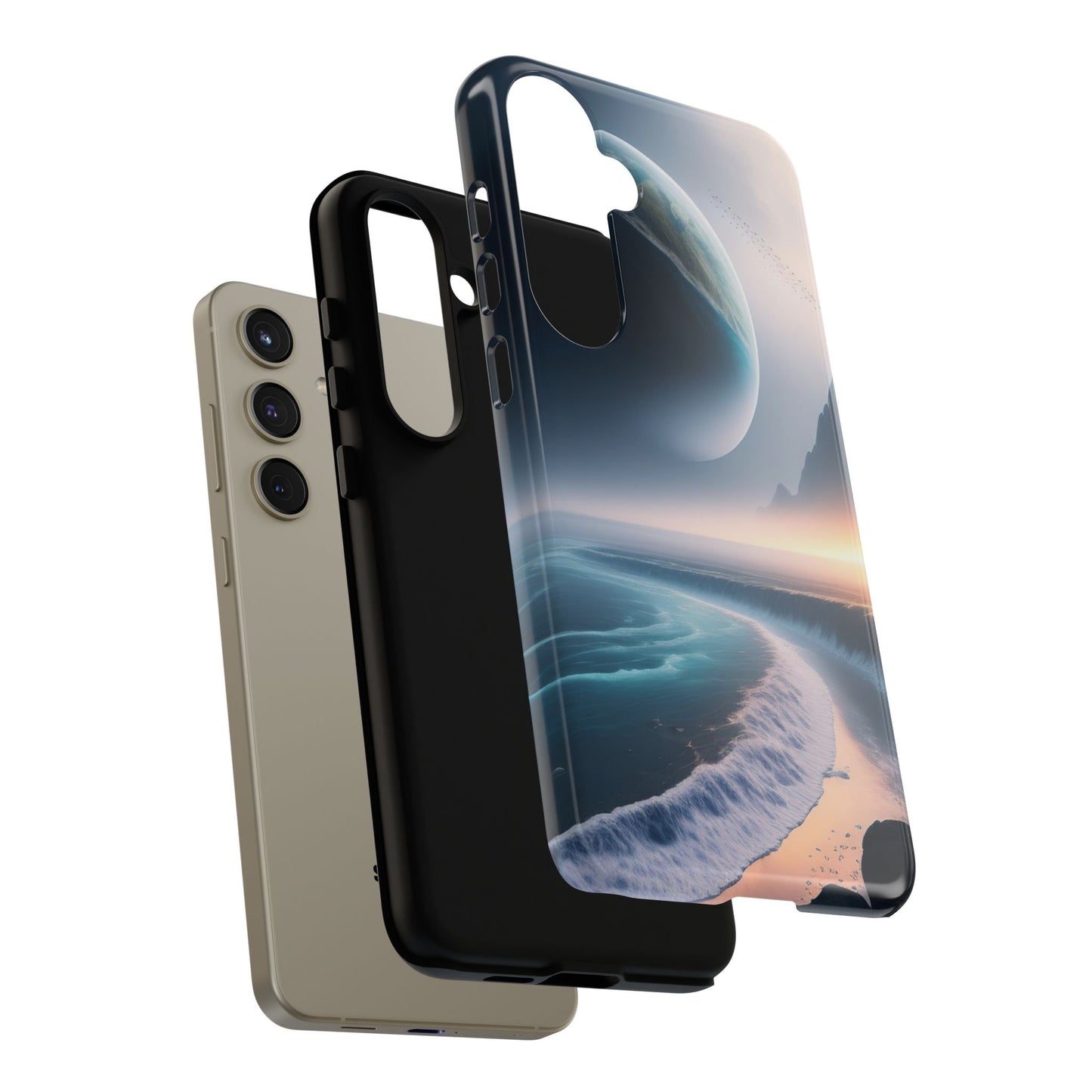 Galaxy Ocean Phone Case — Surreal Planet Beach Tough Case