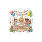 Birthday Party Kids Sticker — Happy Birthday Cake Celebration Kiss-Cut Sticker