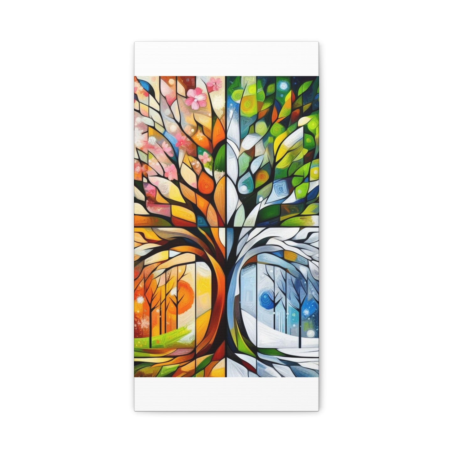 Seasons Tree Matte Canvas Wall Art — Stretched 1.25"
