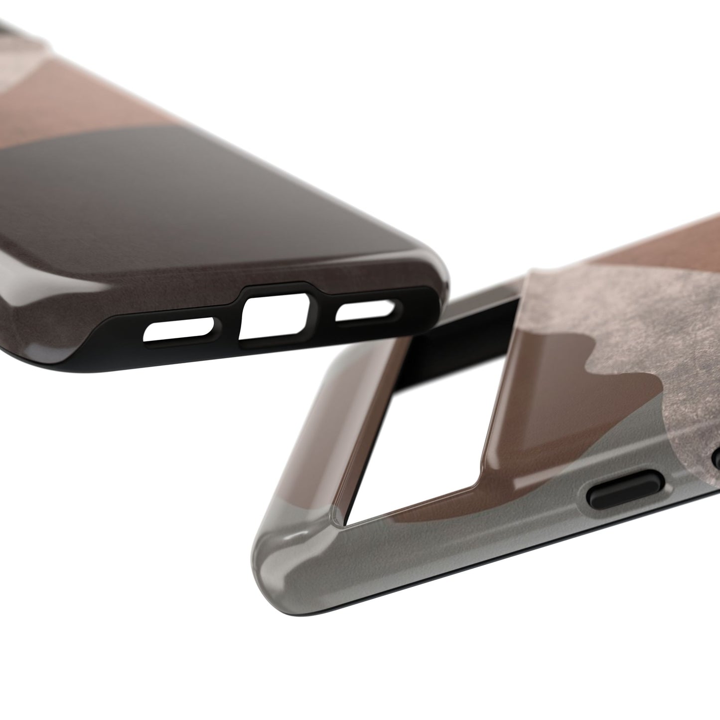 Abstract Earthtone Phone Case — Brown Layered Rugged Tough Case