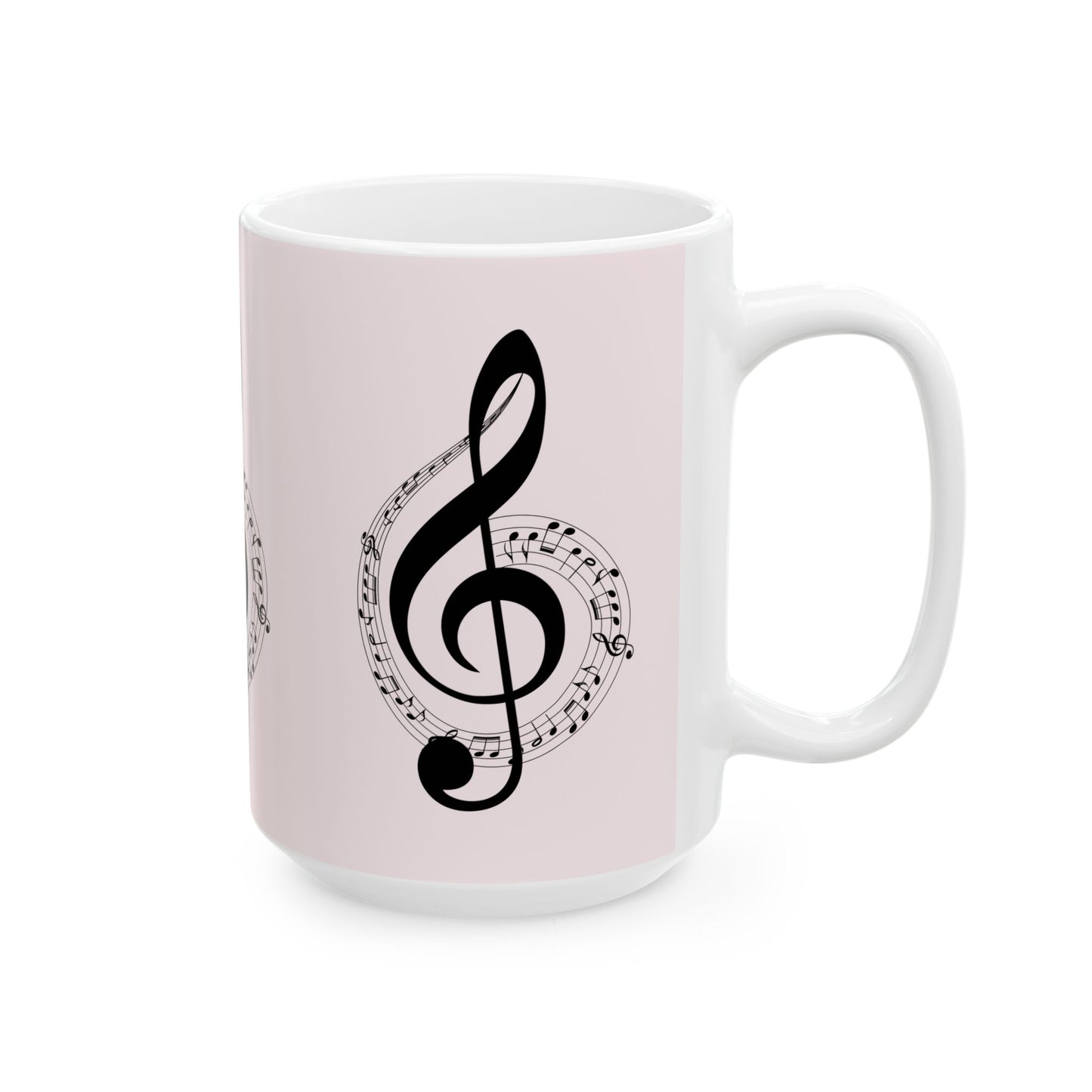 Musical Treble Clef Ceramic Mug — Sheet Music Coffee Cup (11oz & 15oz)