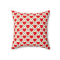 Red Heart Pattern Pillow – Valentine’s Decorative Throw Pillow