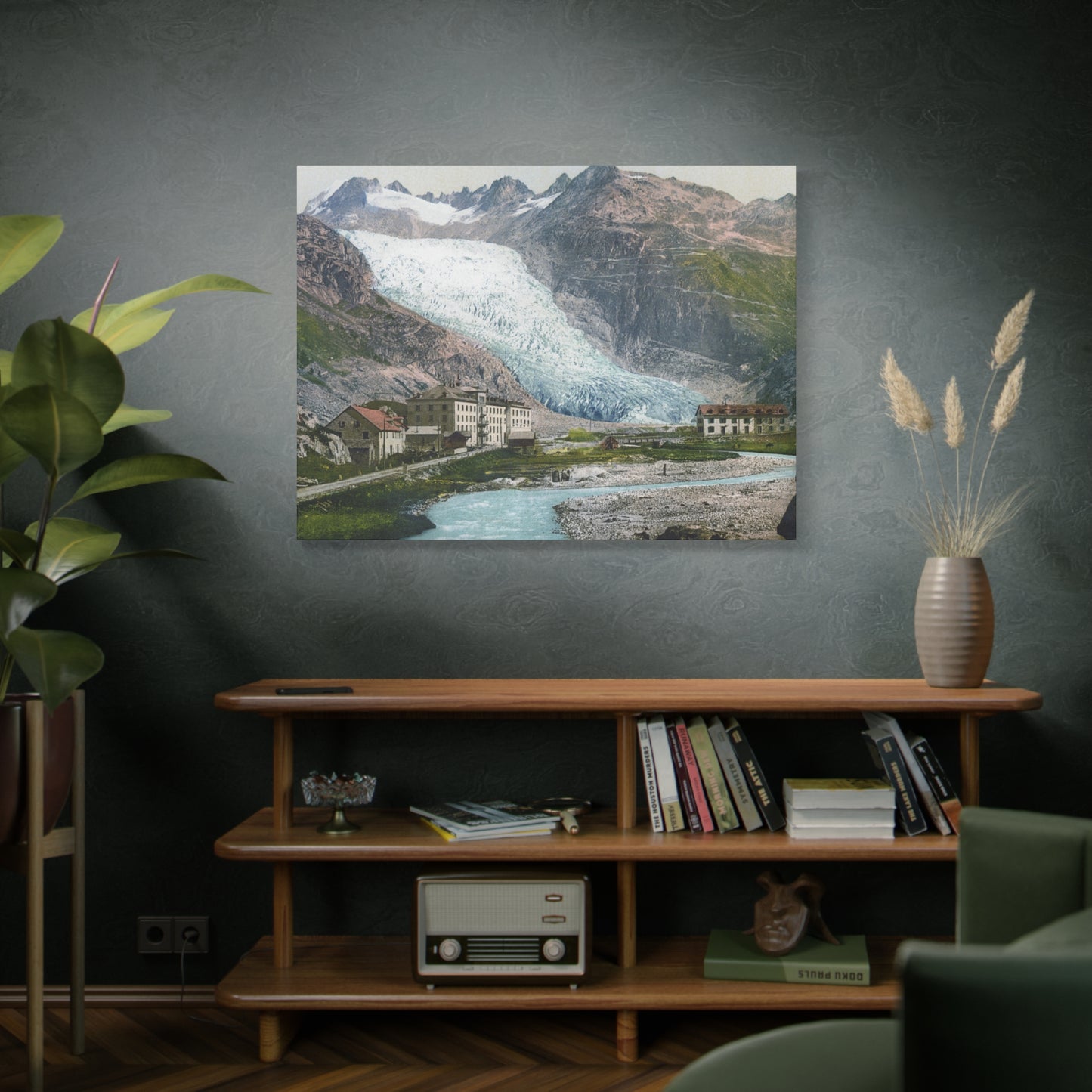 Glacier Village Matte Canvas Print