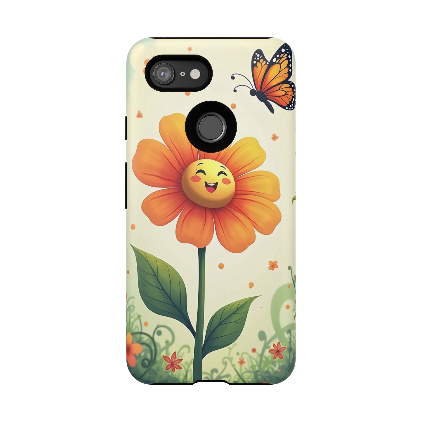 Floral Phone Case with Butterfly Design, Cute Flower Phone Cover for Nature Lovers, Eco-Friendly Gift, Spring Vibes, Birthday Present