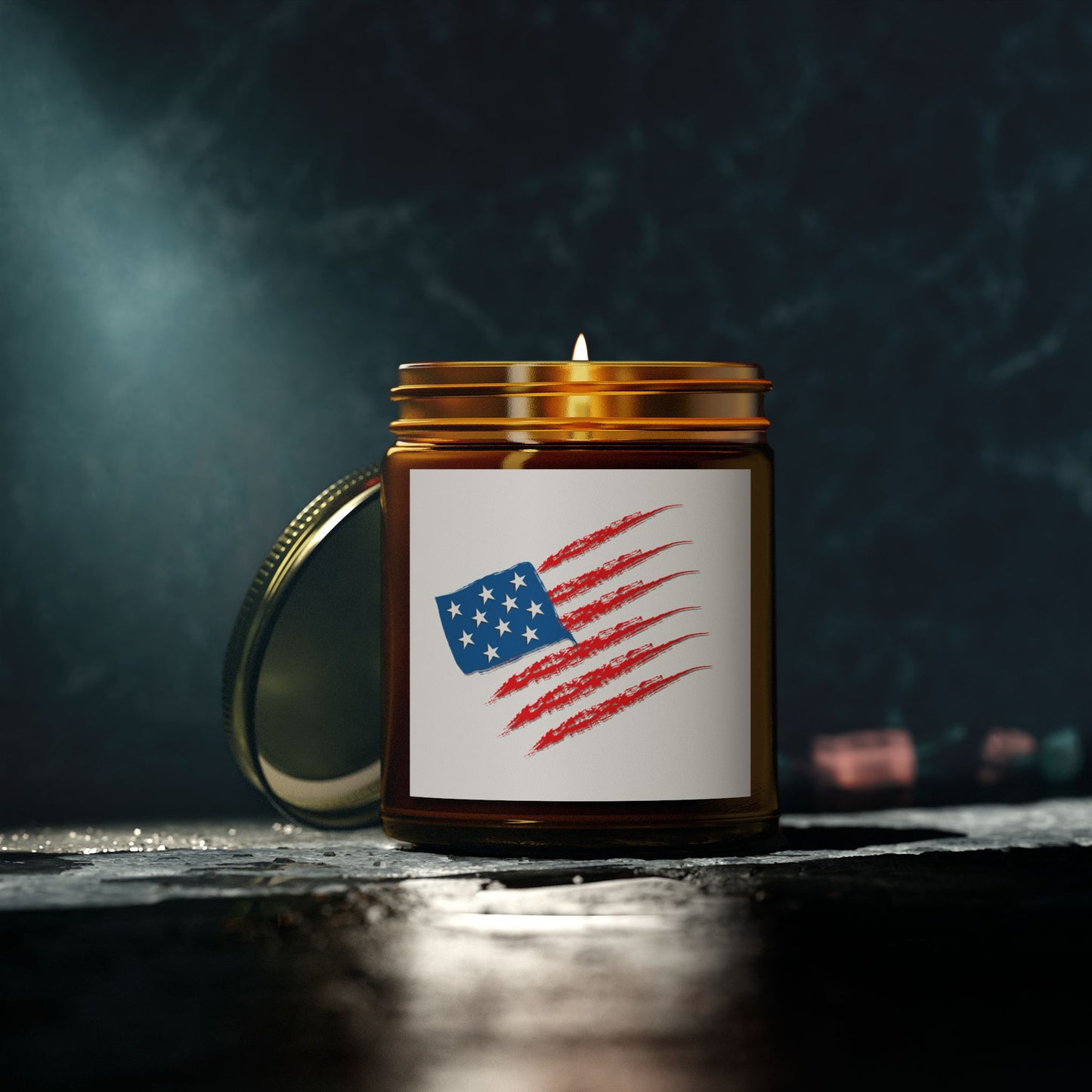 Patriotic Scented Candle, American Flag Decor