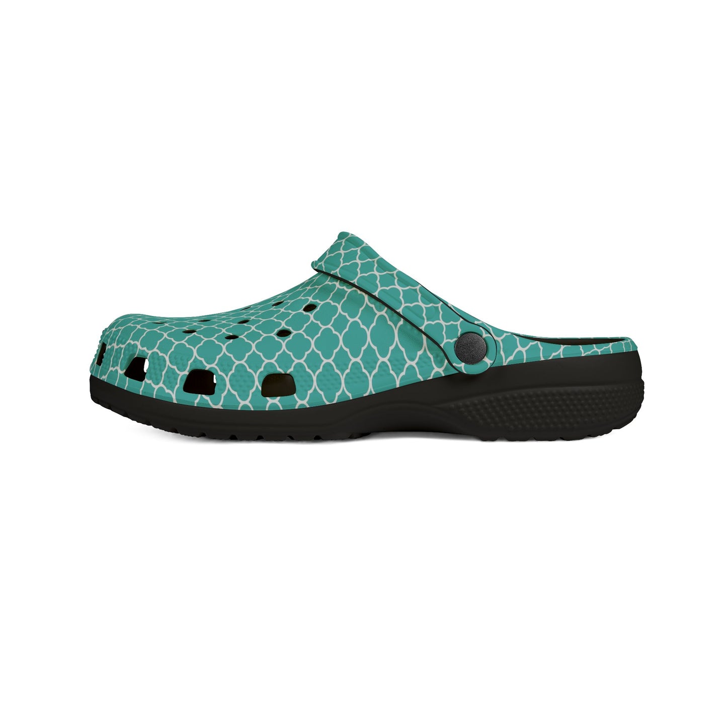 Aqua Tile Pattern EVA Clogs — Lightweight Casual Slip-On Shoes