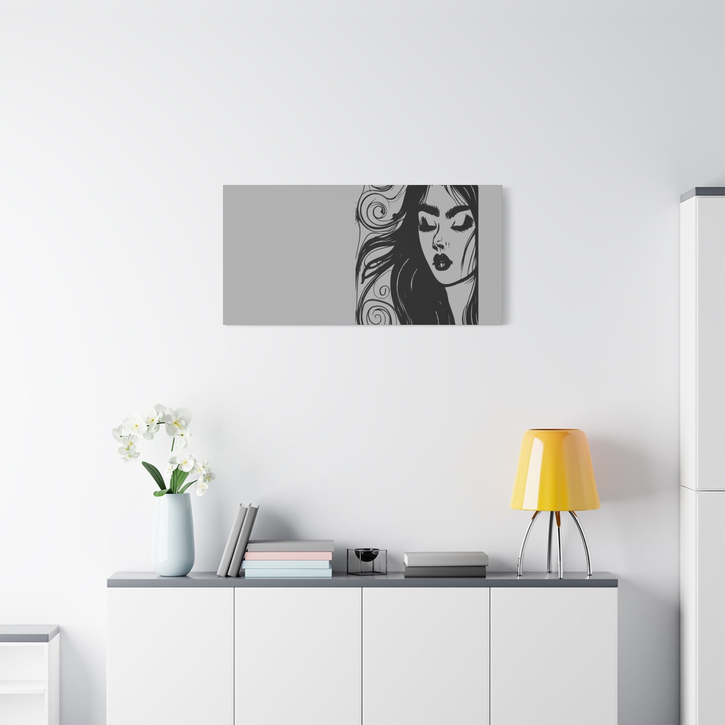 Gothic Woman Portrait Canvas Art — Matte Stretched Wall Decor