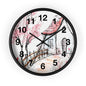 Cottage Garden Wall Clock — Hand-Drawn Pink Blossom Scene