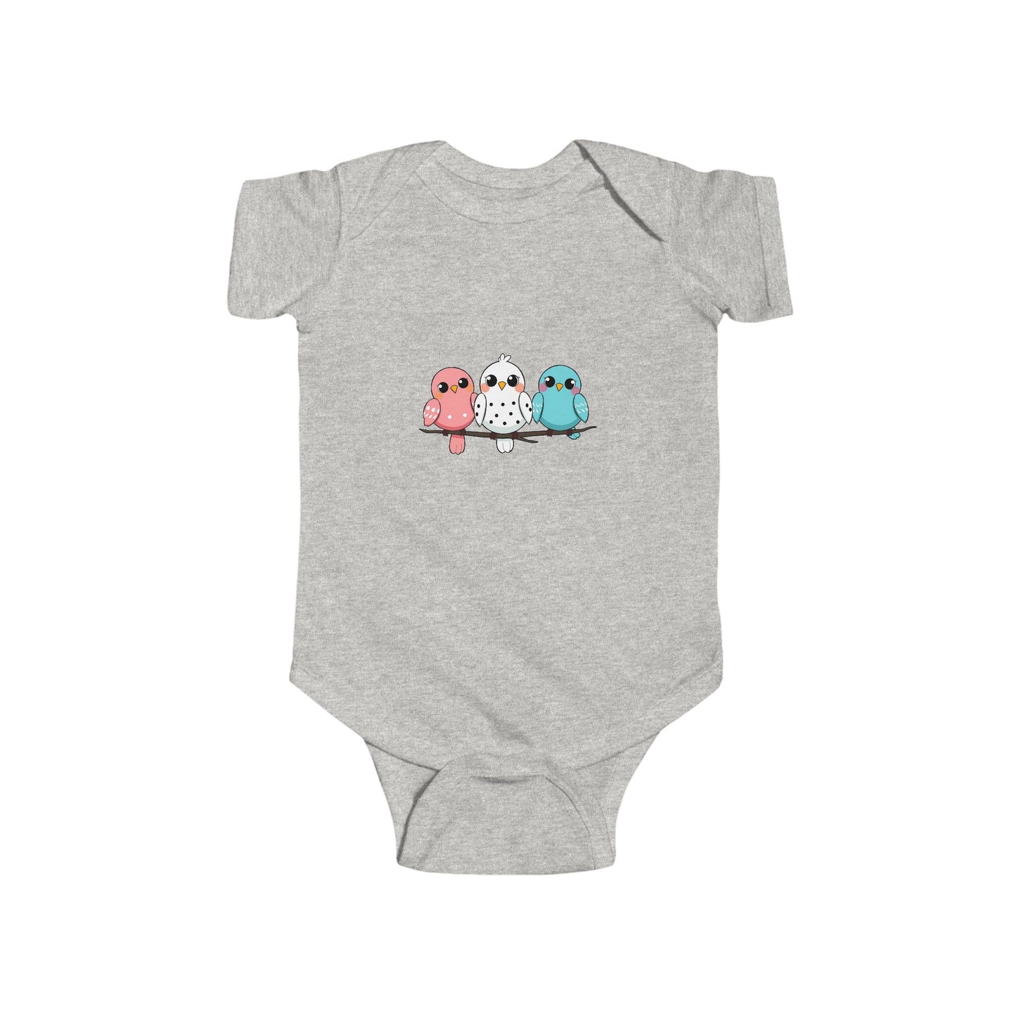 Cute Baby Bodysuit with Colorful Birds, Infant Tee, Newborn Outfit, Baby Shower Gift, Unisex Babywear