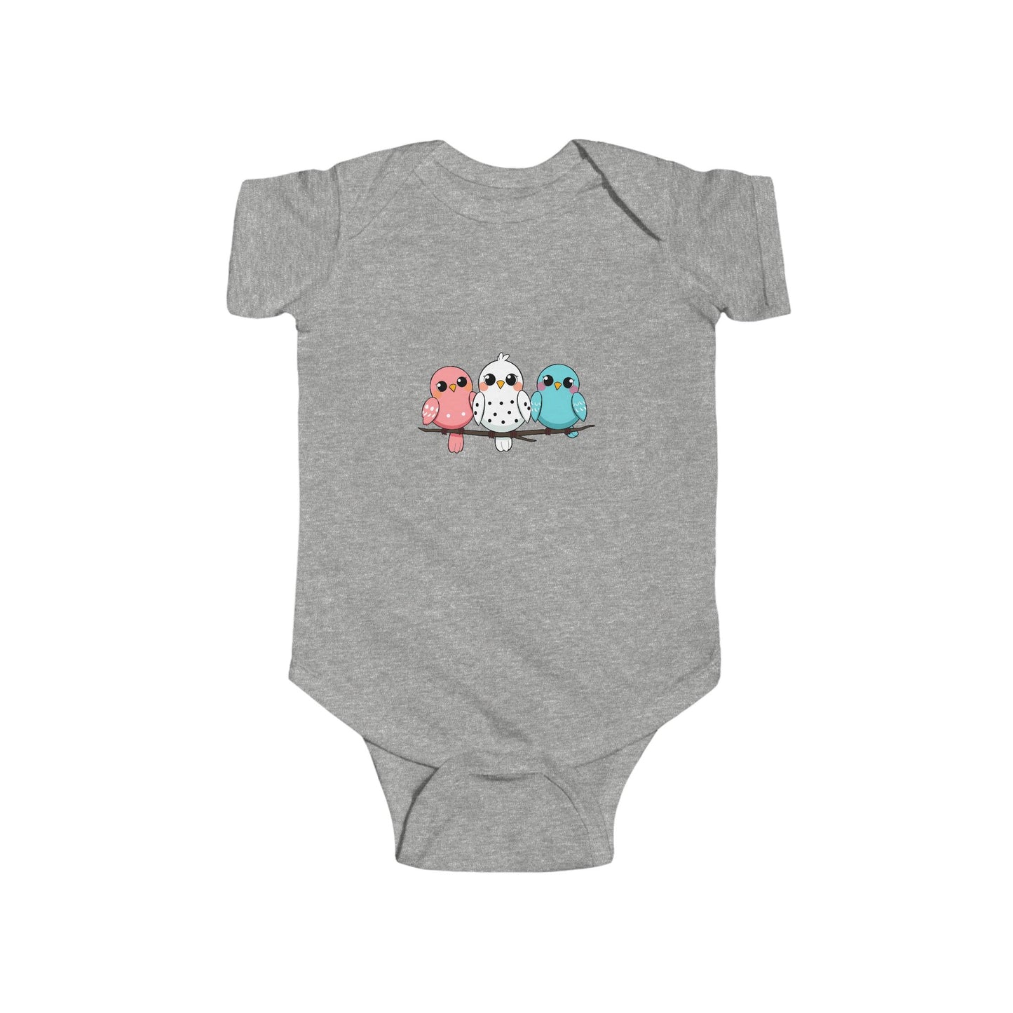 Cute Baby Bodysuit with Colorful Birds, Infant Tee, Newborn Outfit, Baby Shower Gift, Unisex Babywear
