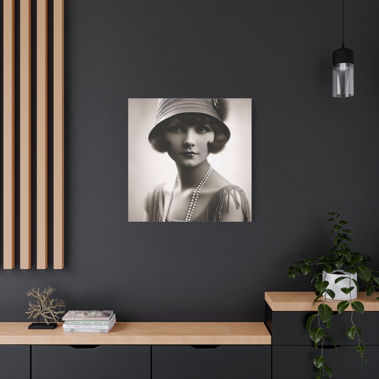 Vintage 1920s Flapper Portrait Canvas