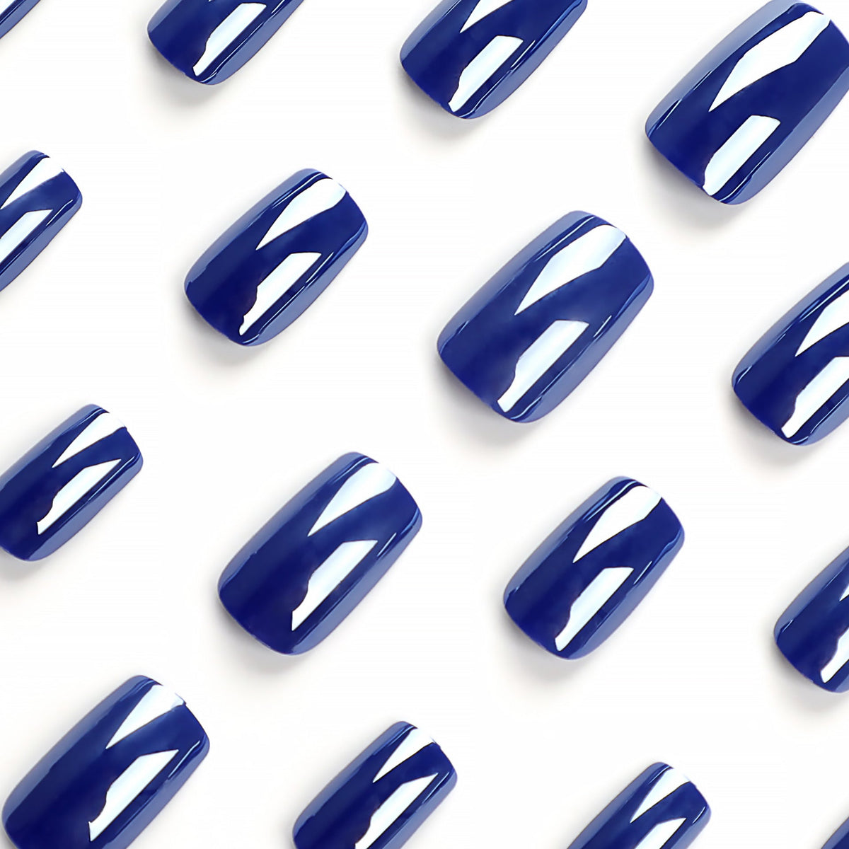 Blue press on nails manicure rectangular fake nails nails piece solid color nails piece press on nails piece nails – Image 3