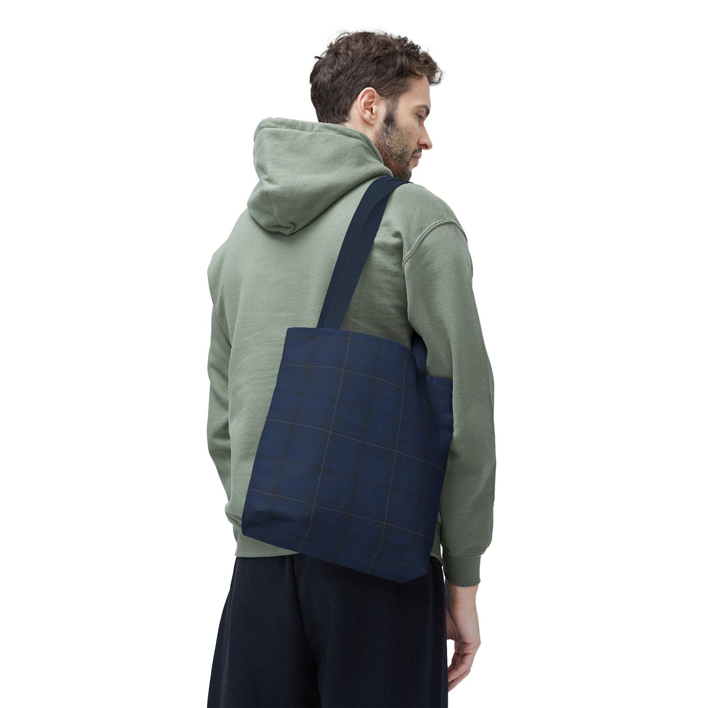 Navy Tartan Tote Bag – Classic Plaid Tote