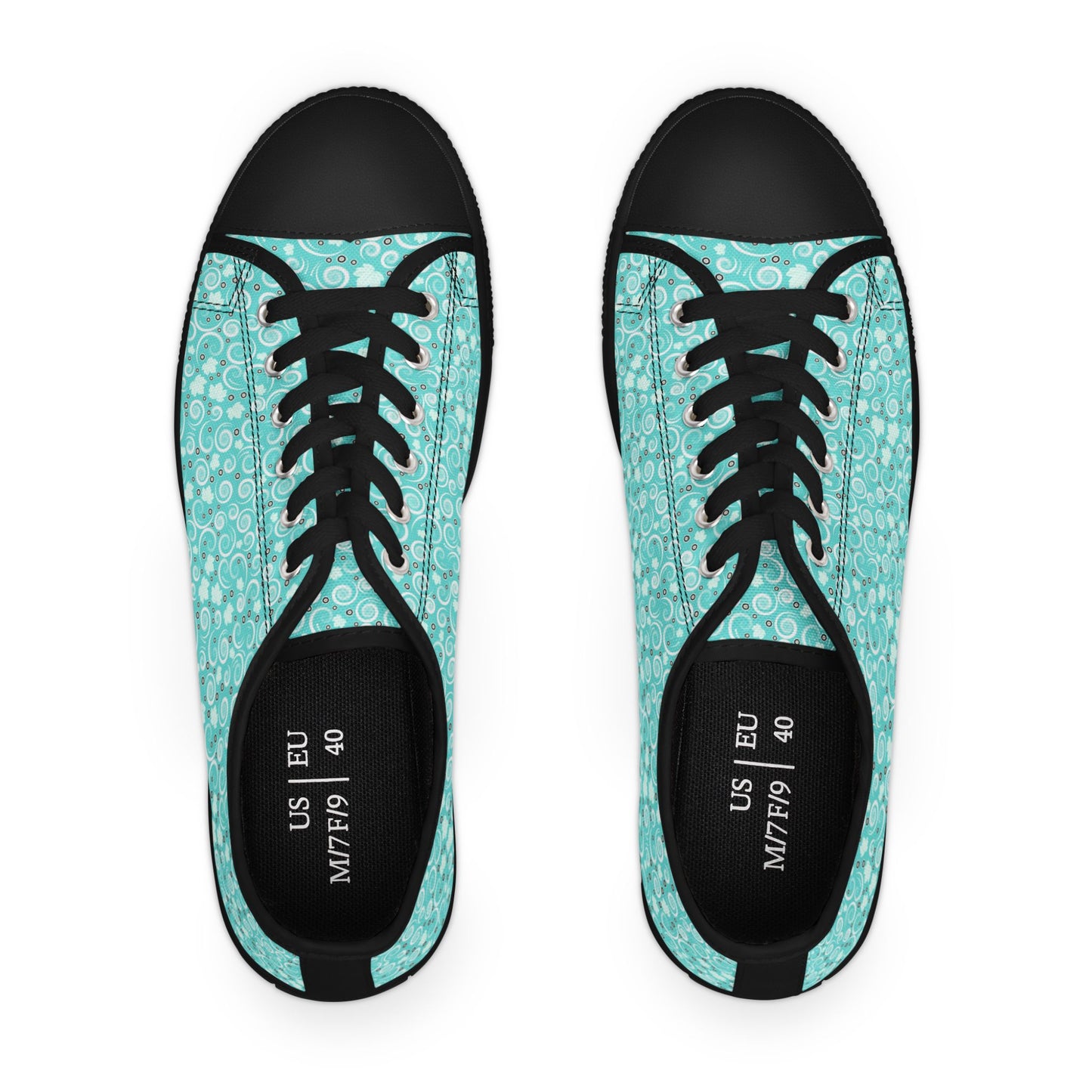 Aqua Bubble Pattern Women's Low Top Sneakers