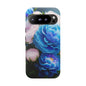 Floral Blue Peony Phone Case — Protective Tough Case with Pink & Blue Blooms
