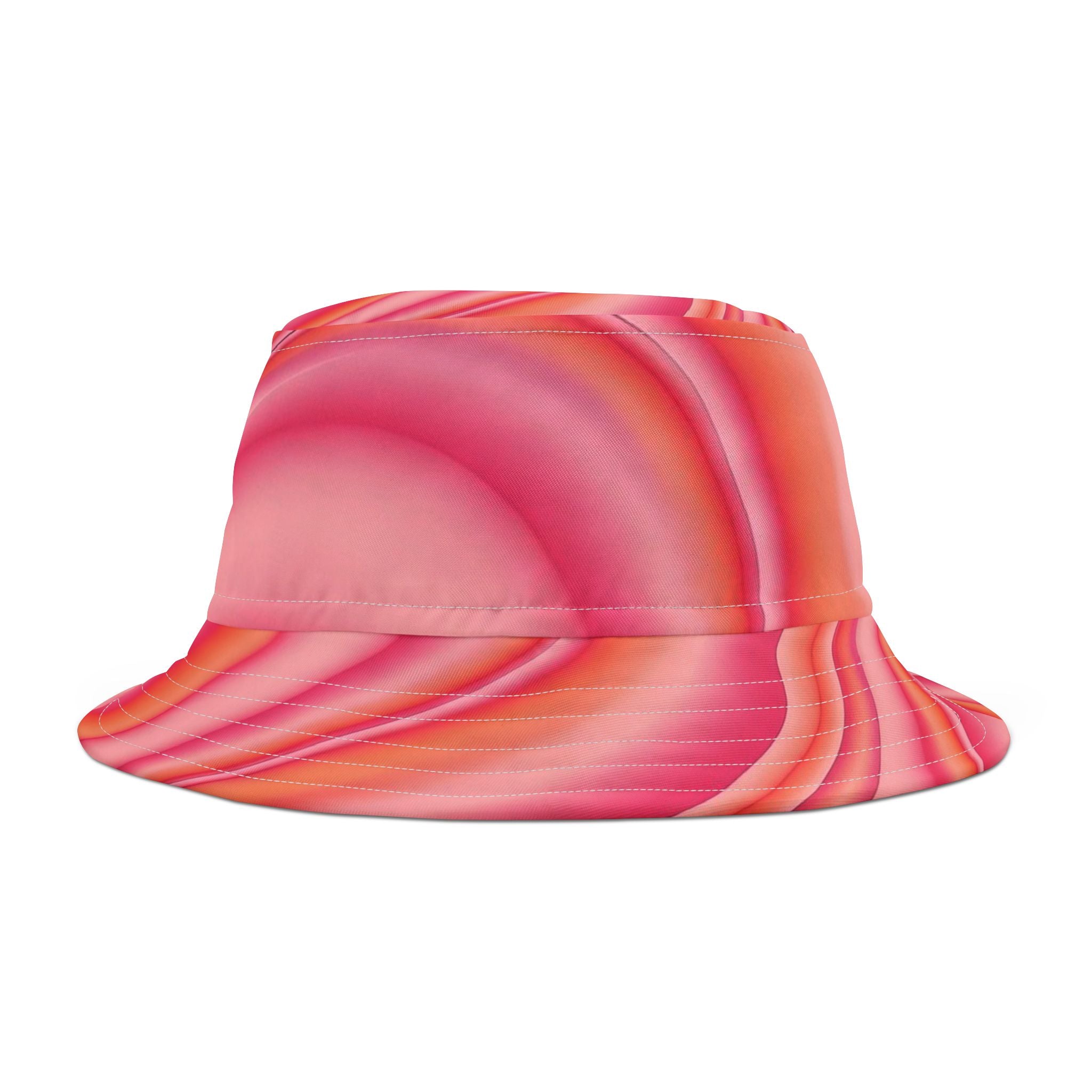 Pink Swirl Bucket Hat — Vibrant Retro Summer Sun Hat