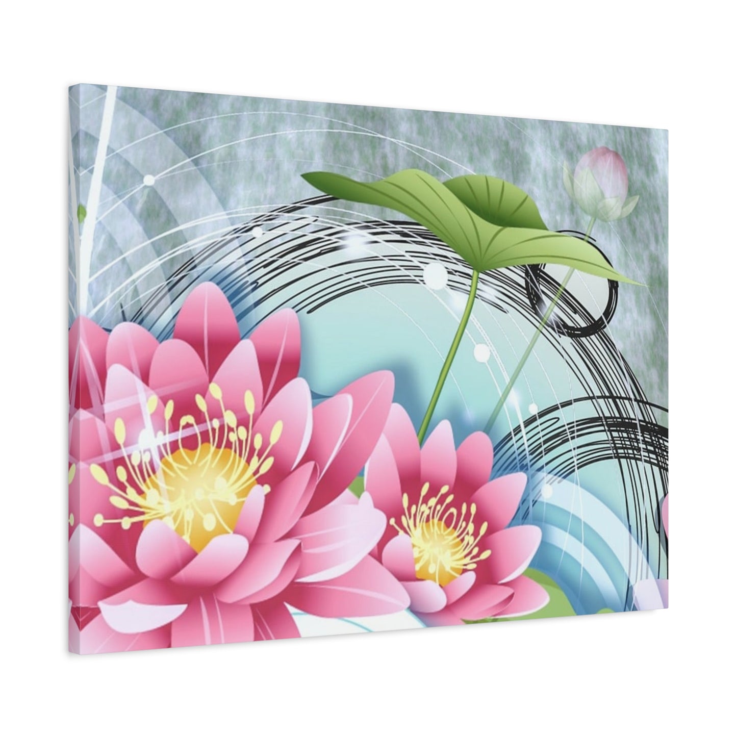 Lotus Blossom Matte Canvas Wall Art — Stretched 1.25" Decorative Print