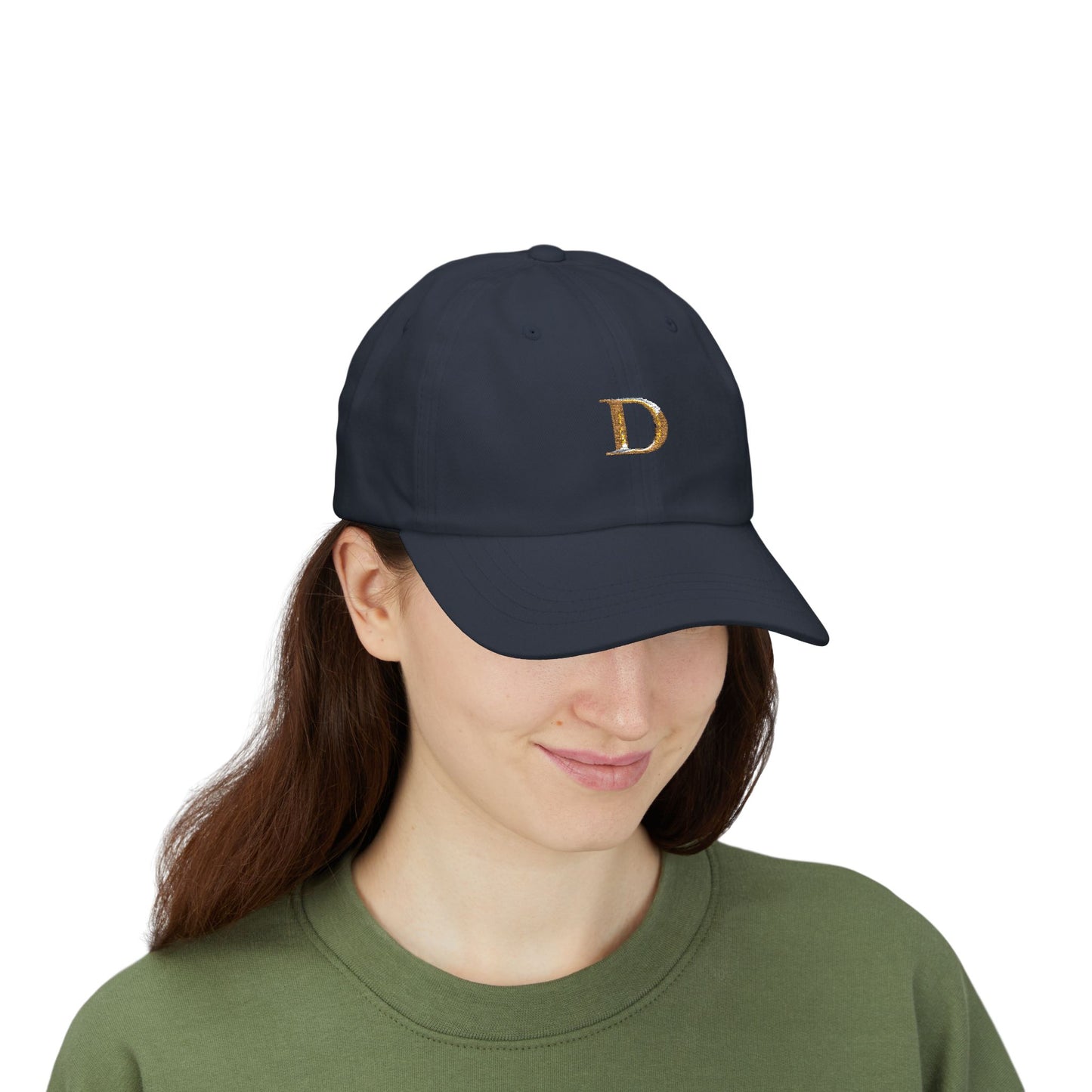 Classic Gold Initial Dad Cap - Letter D