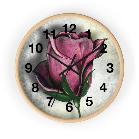 Elegant Floral Wall Clock | Romantic Home Decor | Vintage Style Rose Clock | Perfect Gift for Lovers | Mother's Day & Anniversary Decoration