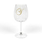 Monogrammed 12oz Wine Glass — Gold Script 'Y' Stemmed Glass