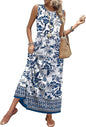 WIHOLL Summer Dresses for Women 2026 Maxi Dresses Long Flowy A Line Sleeveless Sundresses with Pockets