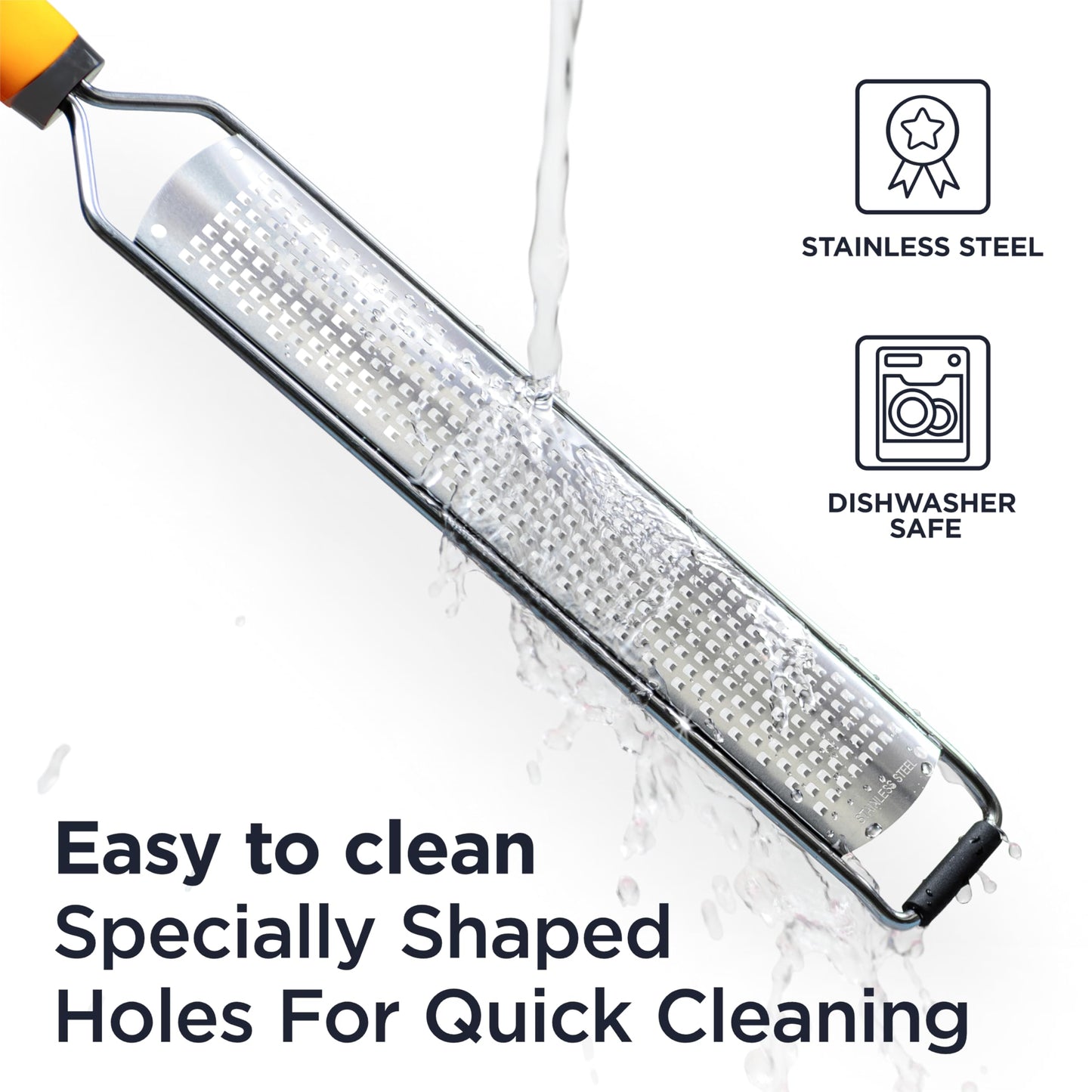 Deiss PRO Lemon Zester & Heavy Duty Cheese Grater & Vegetable Grater - Parmesan Cheese Lemon, Garlic, Nutmeg, Chocolate, Fruits, Vegetables, Ginger Grater - Cheese Shredder & Stainless Steel Grater