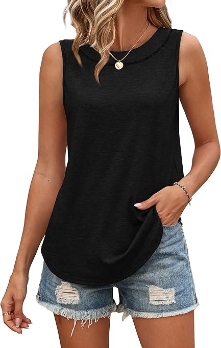 Tank Tops for Women Summer Outfits 2026 Crewneck Spring Casual Sleeveless Shirts Blouses Clothing
