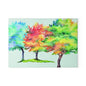 Glass Cutting Board — Colorful Watercolor Trees Kitchen Cutting Board