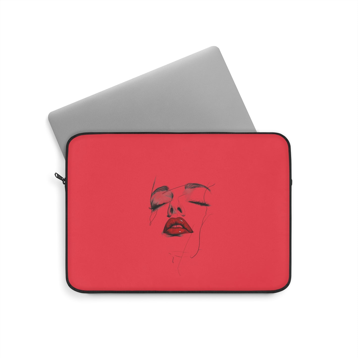 Chic Red Lip Art Laptop Sleeve | Trendy Tech Case, Gift for Her, Stylish Computer Cover, Art Lover Accessory, Unique Design