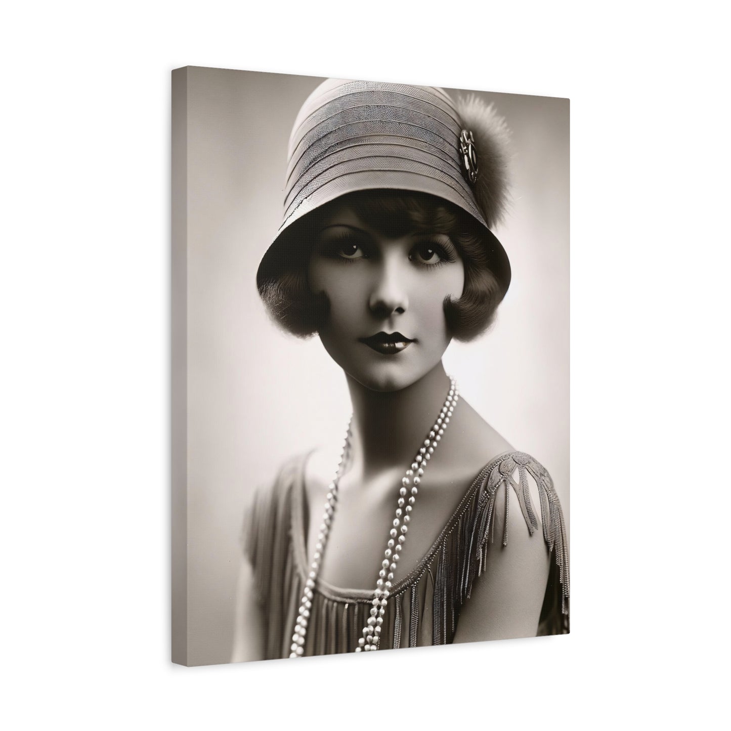Vintage 1920s Flapper Portrait Canvas