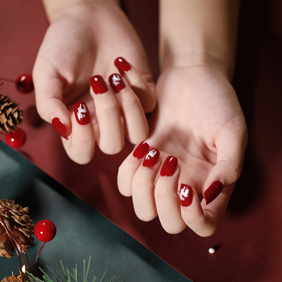 Art Finished Christmas Series Flat Nail False Nail 365nails – Image 9