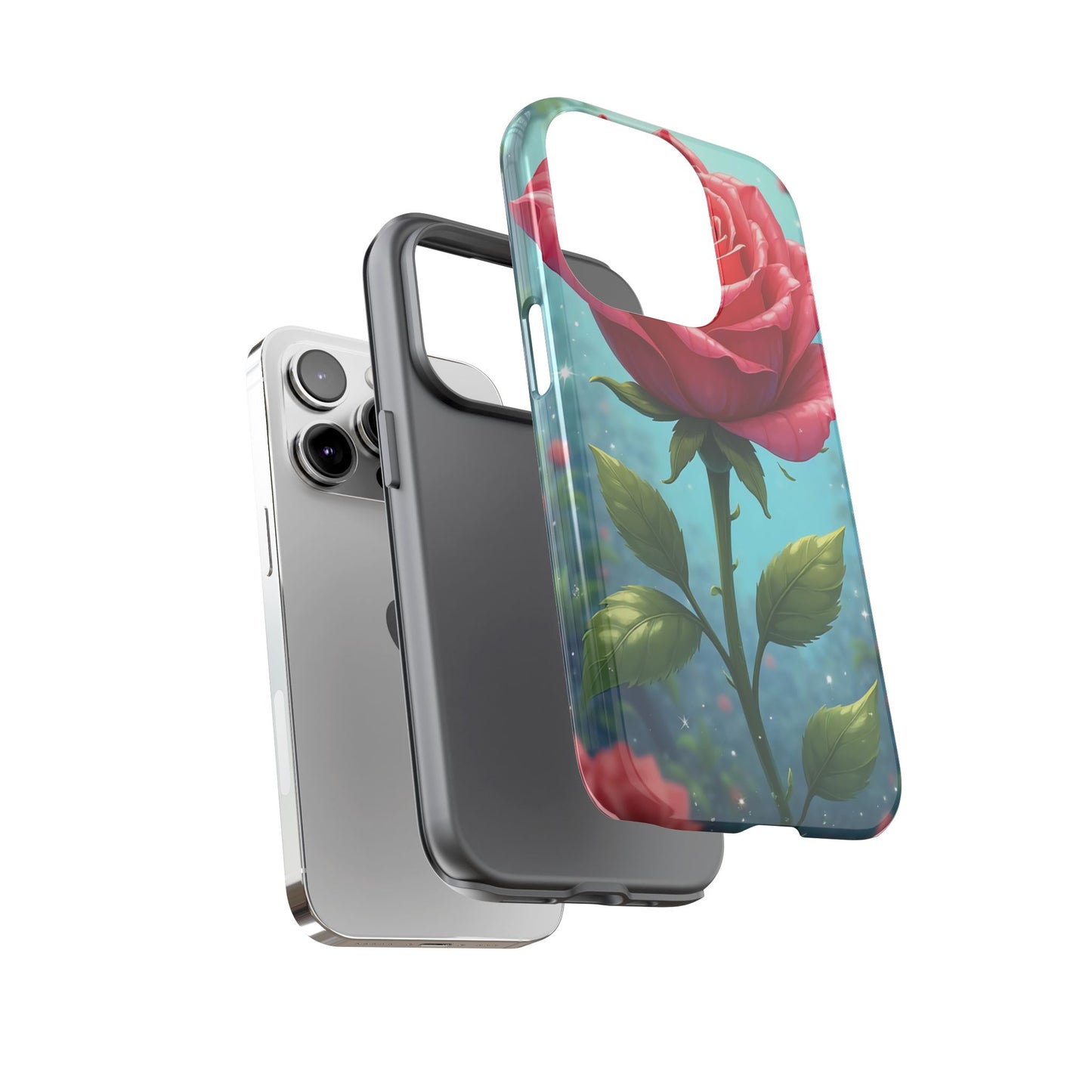 Floral Phone Case, Tough Cases with Elegant Rose Design, Stylish iPhone Cover, Rose Flower Gift for Nature Lovers, Unique Mobile Accessories