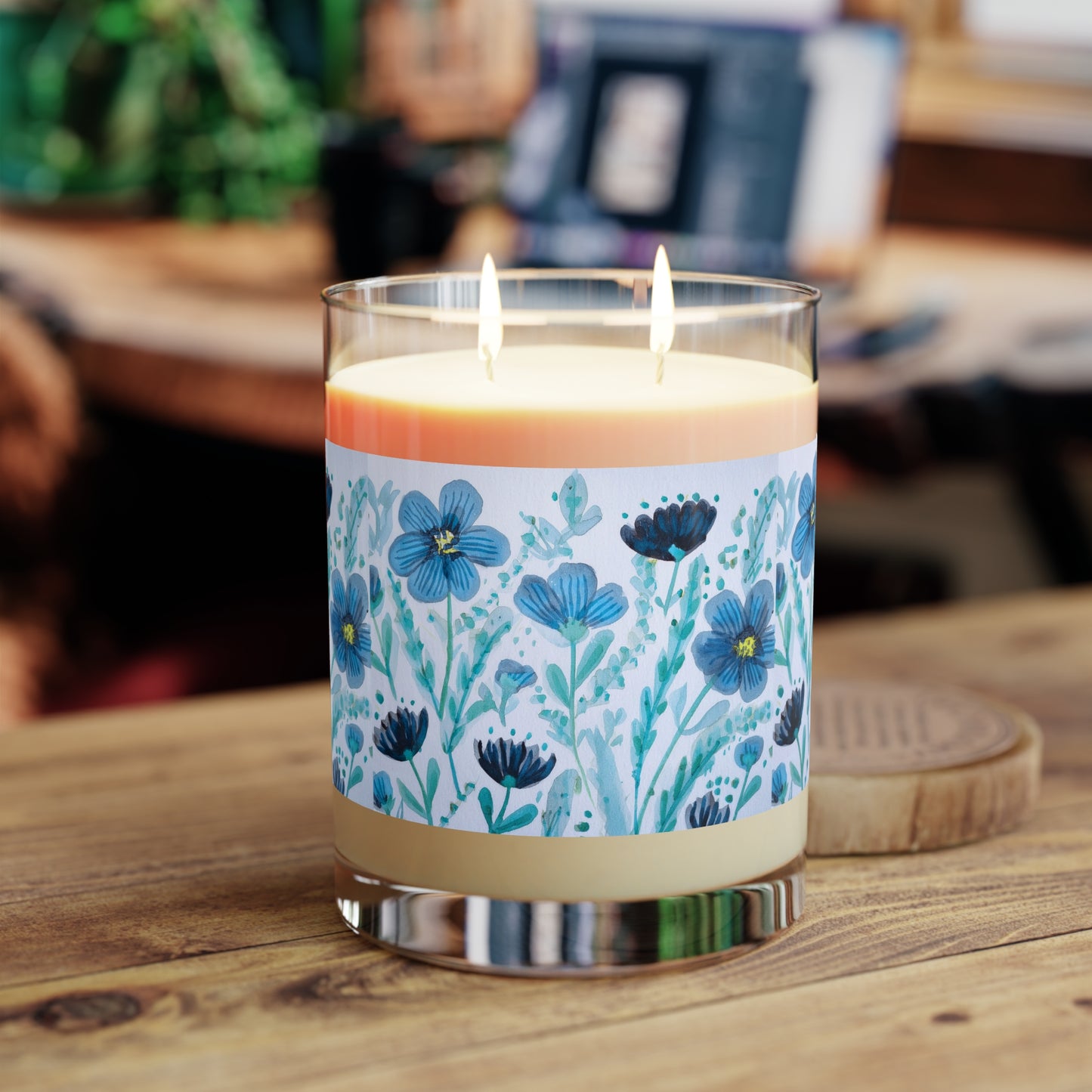 Calming Floral Scented Candle, 11oz Glass Candle for Relaxation, Home Decor, Gift for Friends, Aromatherapy Candle, Nature Inspired