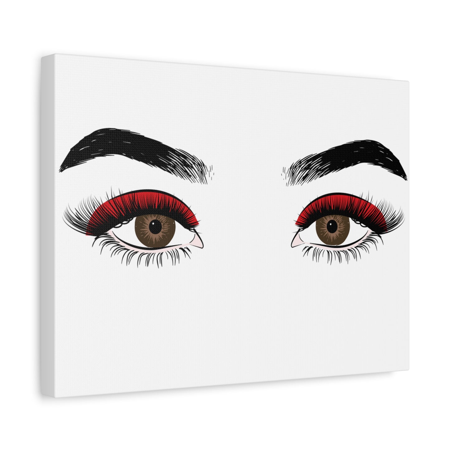 Red Lashes Wall Art Canvas — Glam Eyes Makeup Decor