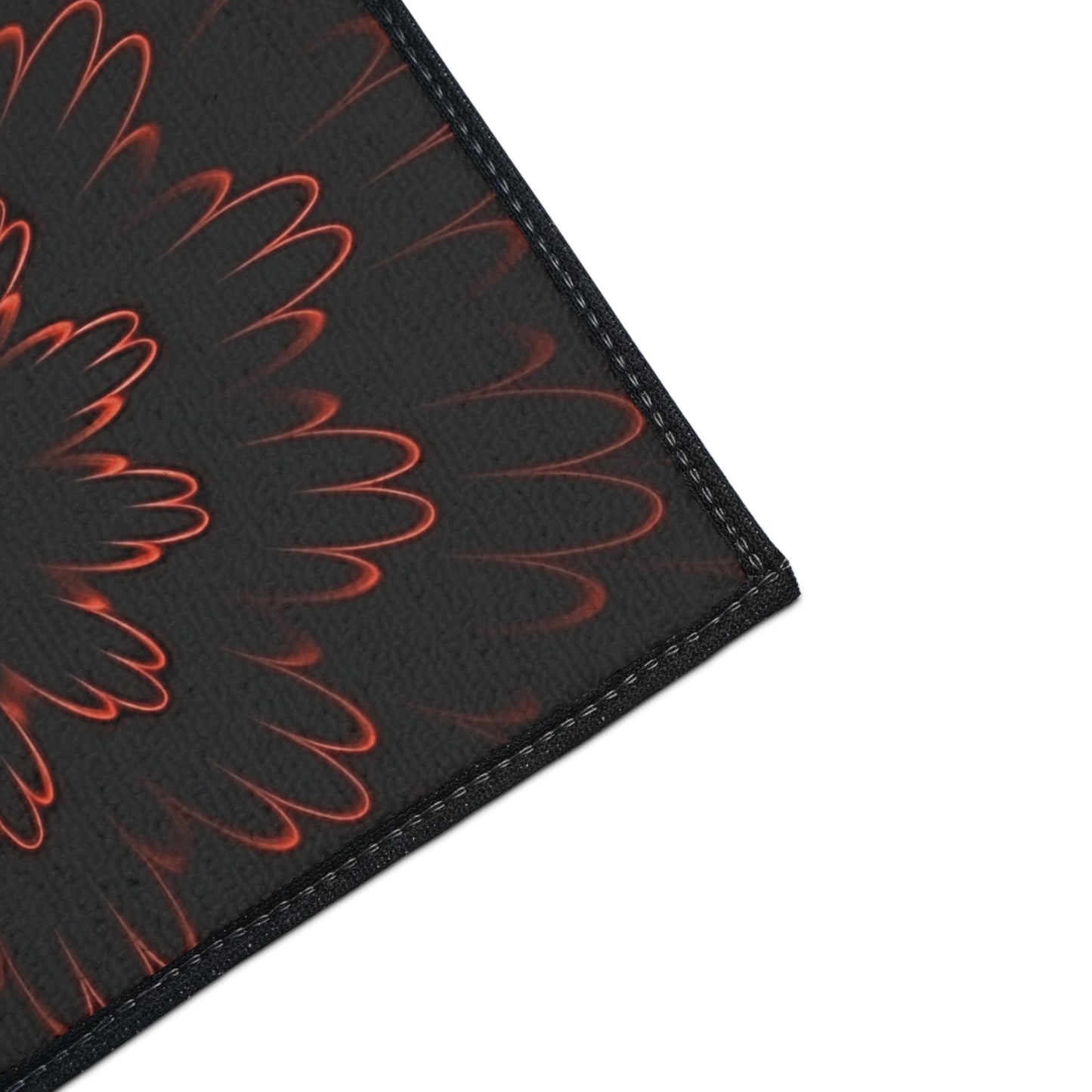 Floor Mat — Red Floral Mandala Heavy-Duty Entrance Rug