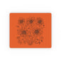 Floral Line Art Mouse Pad — Orange Botanical Desk Mat