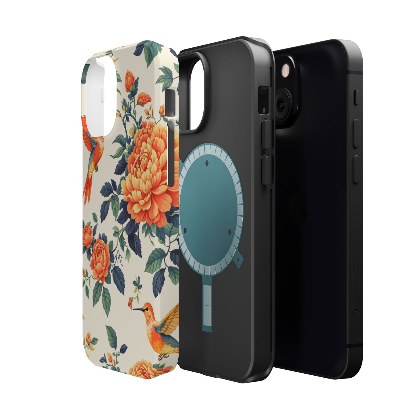 Floral Hummingbird Magnetic Phone Case — Impact-Resistant Protective Cover