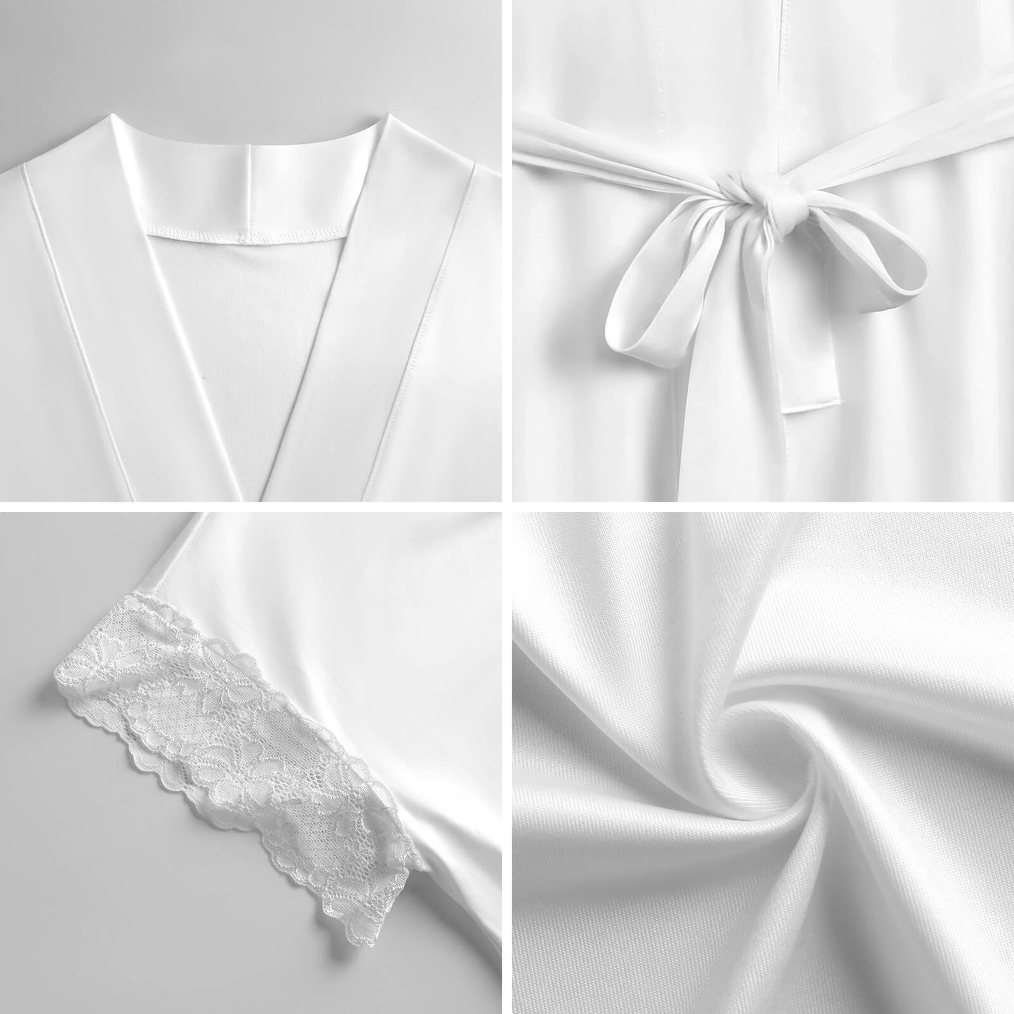 Lace Trimmed Short-Sleeve Robe